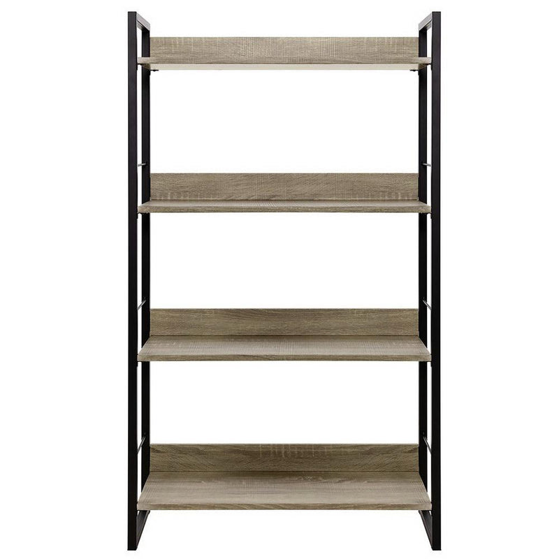 Artiss Book Shelf Display Shelves Corner Wall Wood Metal Stand Hollow Storage - Payday Deals