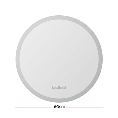 Embellir Bluetooth LED Wall Mirror With Light 60CM Bathroom Decor Round Mirrors