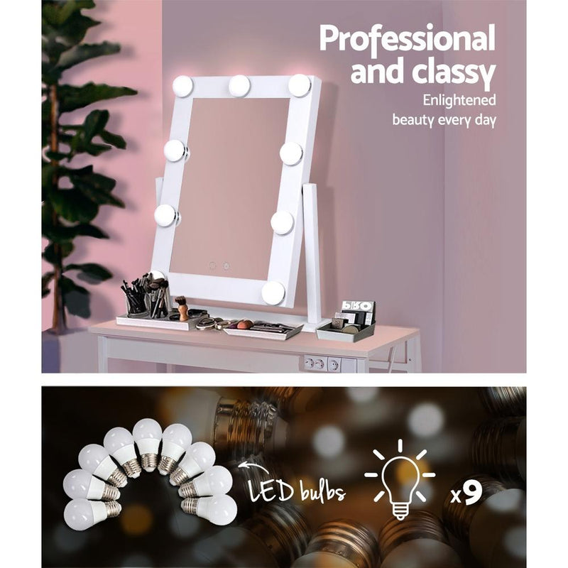 Embellir LED Standing Makeup Mirror - White - Payday Deals