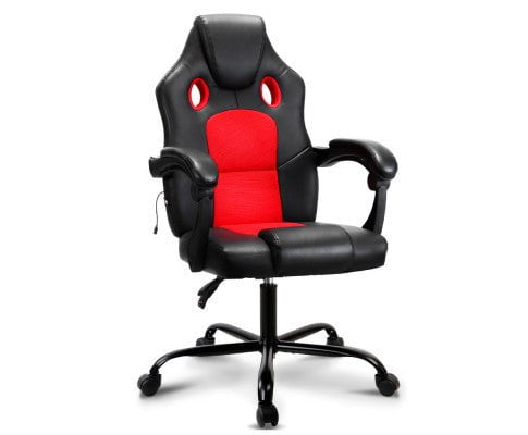 Artiss Massage Office Chair Gaming Computer Seat Recliner Racer Red - Payday Deals