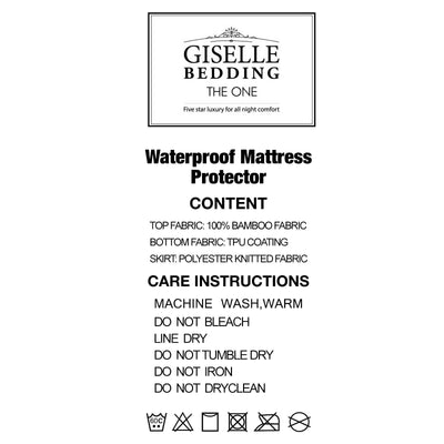 Giselle Bedding Double Size Waterproof Bamboo Mattress Protector - Payday Deals
