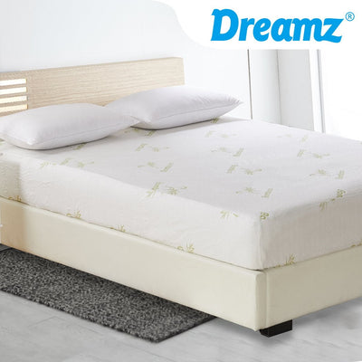DreamZ Mattress Protector Topper 70% Bamboo Hypoallergenic Cover King Single - Payday Deals