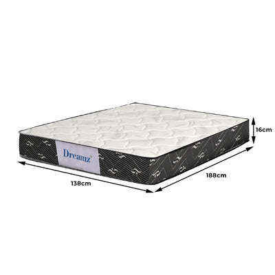 Dreamz Bedding Mattress Double Size Premium Bed Top Spring Foam Medium Soft 16CM - Payday Deals