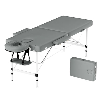 Zenses Massage Table Portable Aluminium 2 Fold Massages Bed Beauty Therapy 55cm