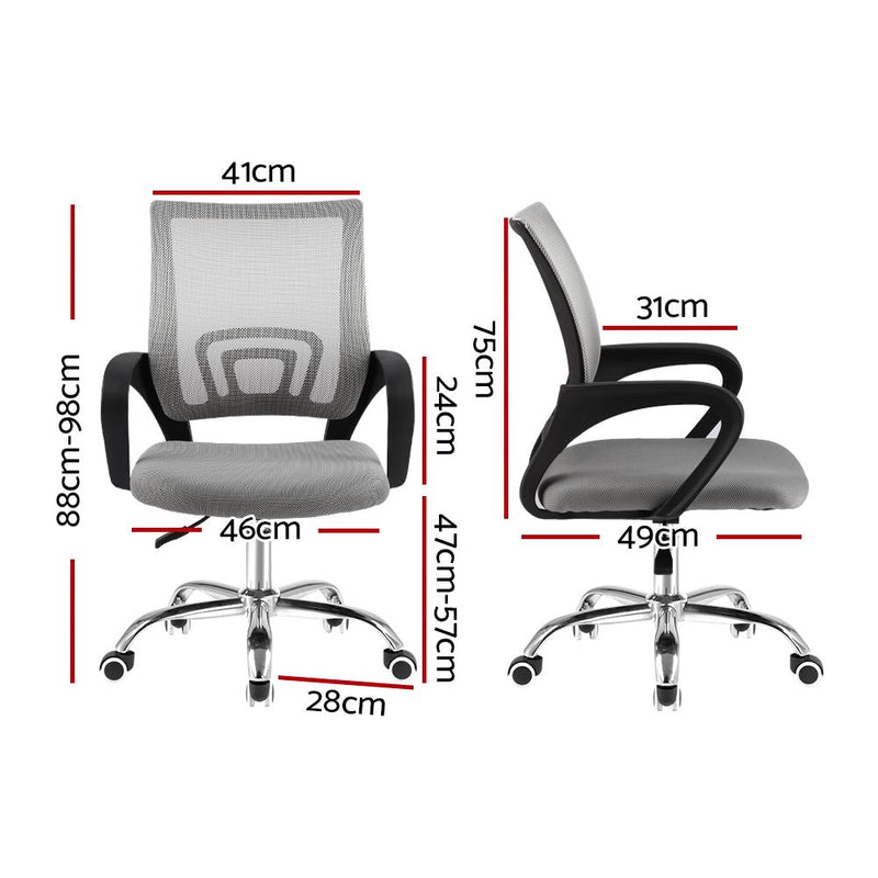 Artiss Office Chair Gaming Chair Computer Mesh Chairs Executive Mid Back Grey - Payday Deals