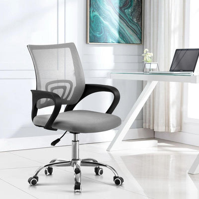 Artiss Office Chair Gaming Chair Computer Mesh Chairs Executive Mid Back Grey - Payday Deals