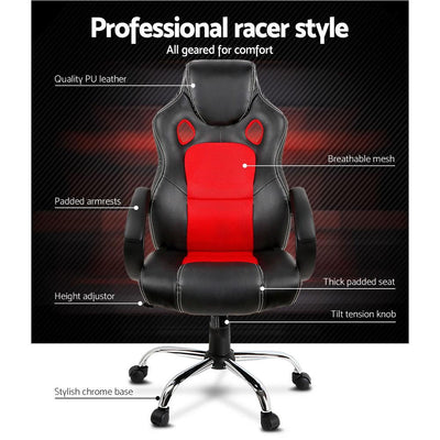 Artiss Gaming Chair Computer Office Chairs Red & Black - Payday Deals