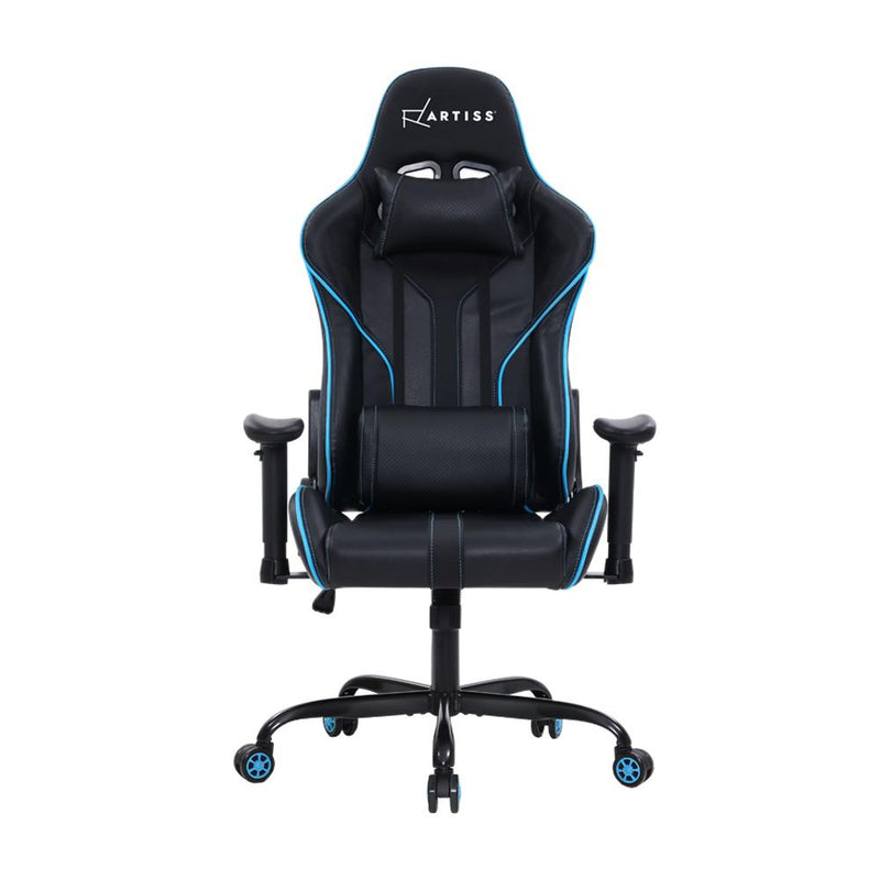 Artiss Gaming Office Chair Computer Chairs Leather Seat Racing Racer Recliner Meeting Chair Black Blue - Payday Deals