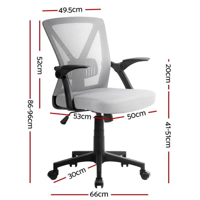 Artiss Office Chair Gaming Executive Computer Chairs Study Mesh Seat Tilt Grey - Payday Deals