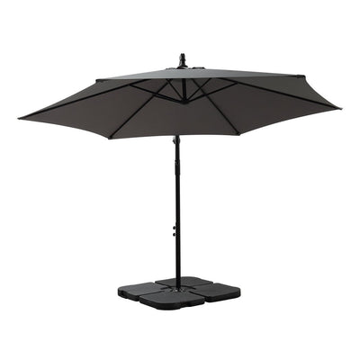 3M Outdoor Umbrella Cantilever Base Stand Cover Garden Patio Beach Umbrellas - Payday Deals
