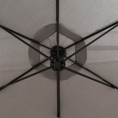 3M Outdoor Umbrella Cantilever Cover Garden Patio Beach Umbrellas Crank Grey - Payday Deals