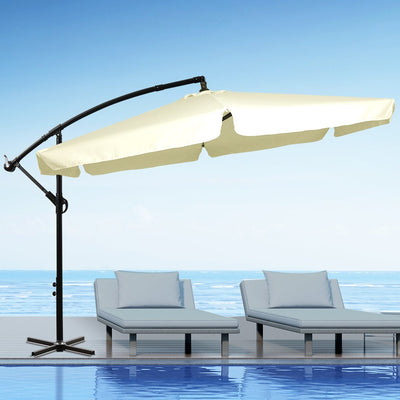 3M Patio Outdoor Umbrella Cantilever Beige - Payday Deals