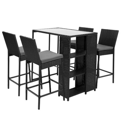 Gardeon Outdoor Bar Set Table Stools Furniture Dining Chairs Wicker Patio Garden - Payday Deals