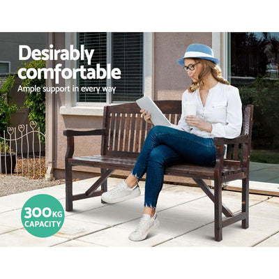 Gardeon Wooden Garden Bench Chair Natural Outdoor Furniture Décor Patio Deck 3 Seater - Payday Deals