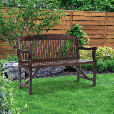 Gardeon Wooden Garden Bench Chair Natural Outdoor Furniture Décor Patio Deck 3 Seater - Payday Deals