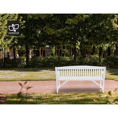 Gardeon Wooden Garden Bench Chair Outdoor Furniture Patio Deck 3 Seater White - Payday Deals