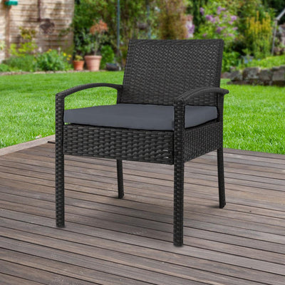 Gardeon Outdoor Furniture Bistro Wicker Chair Black - Payday Deals