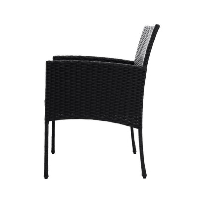 Gardeon Outdoor Bistro Chairs Patio Furniture Dining Chair Wicker Garden Cushion Tea Coffee Cafe Bar Set - Payday Deals