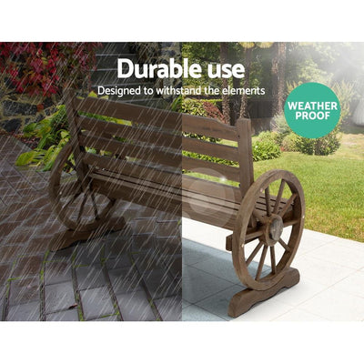 Gardeon Park Bench Wooden Wagon Chair Outdoor Garden Backyard Lounge Furniture - Payday Deals