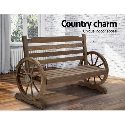 Gardeon Park Bench Wooden Wagon Chair Outdoor Garden Backyard Lounge Furniture - Payday Deals