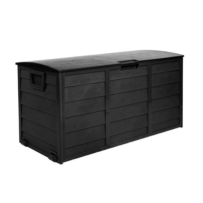 Gardeon 290L Outdoor Storage Box - All Black - Payday Deals
