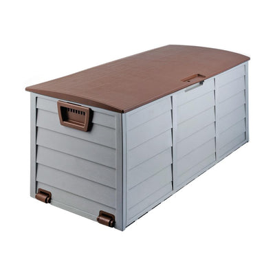 Gardeon 290L Outdoor Storage Box - Brown - Payday Deals