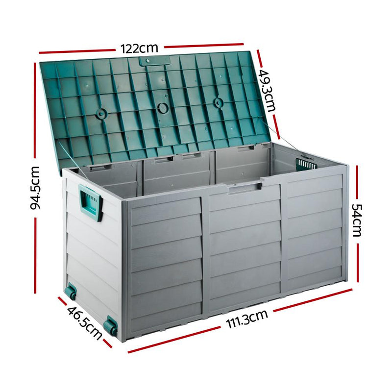 Gardeon 290L Outdoor Storage Box - Green - Payday Deals