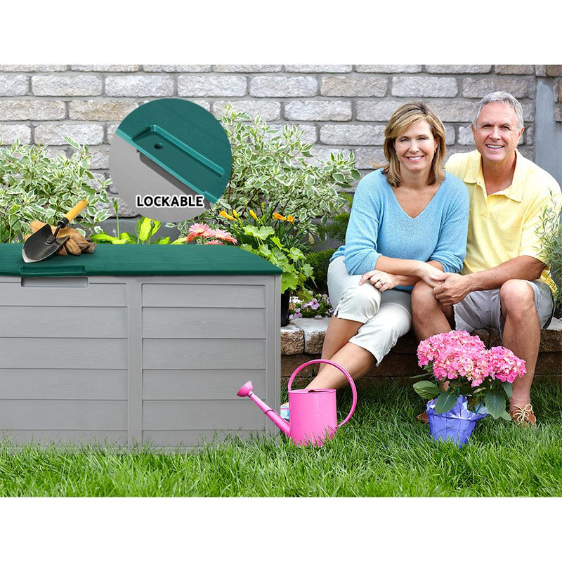 Gardeon 290L Outdoor Storage Box - Green - Payday Deals