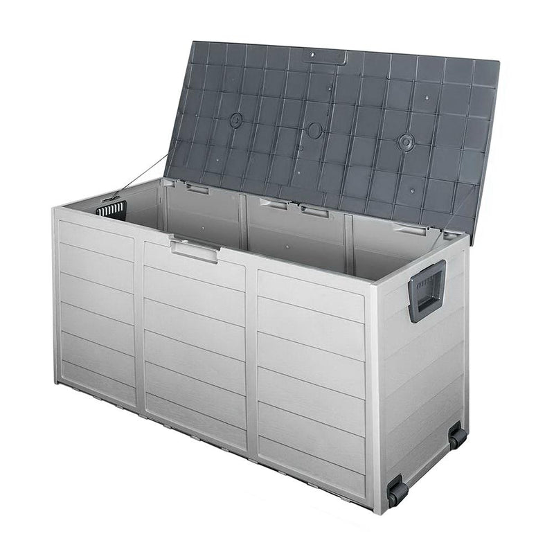 Gardeon 290L Outdoor Storage Box - Grey - Payday Deals