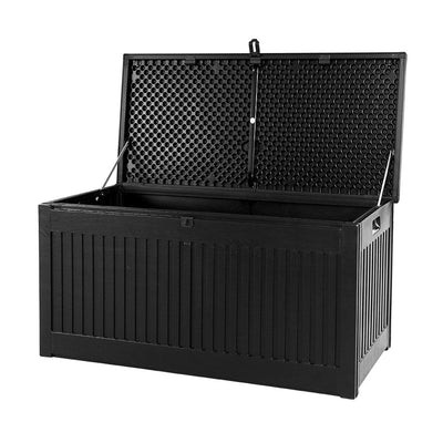 Gardeon Outdoor Storage Box Container Garden Toy Indoor Tool Chest Sheds 270L Black - Payday Deals