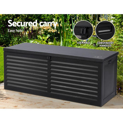 Gardeon Outdoor Storage Box 390L Container Lockable Toy Tools Shed Deck Garden - Payday Deals