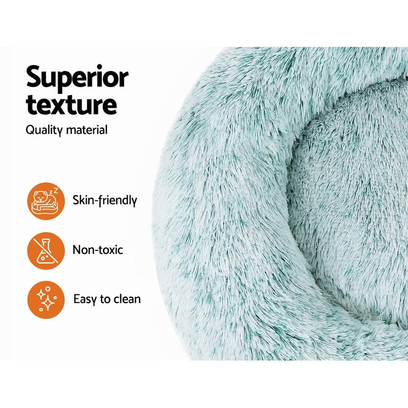 i.Pet Pet bed Dog Cat Calming Pet bed Small 60cm Teal Sleeping Comfy Cave Washable - Payday Deals