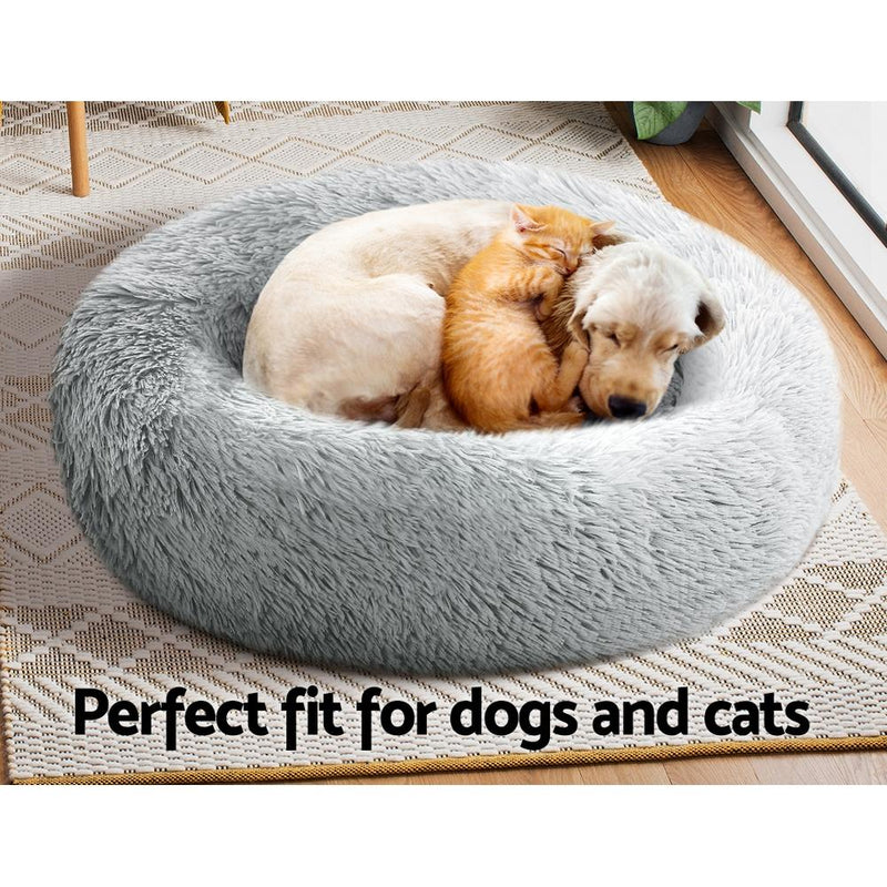 i.Pet Pet bed Dog Cat Calming Pet bed Medium 75cm Light Grey Sleeping Comfy Cave Washable - Payday Deals
