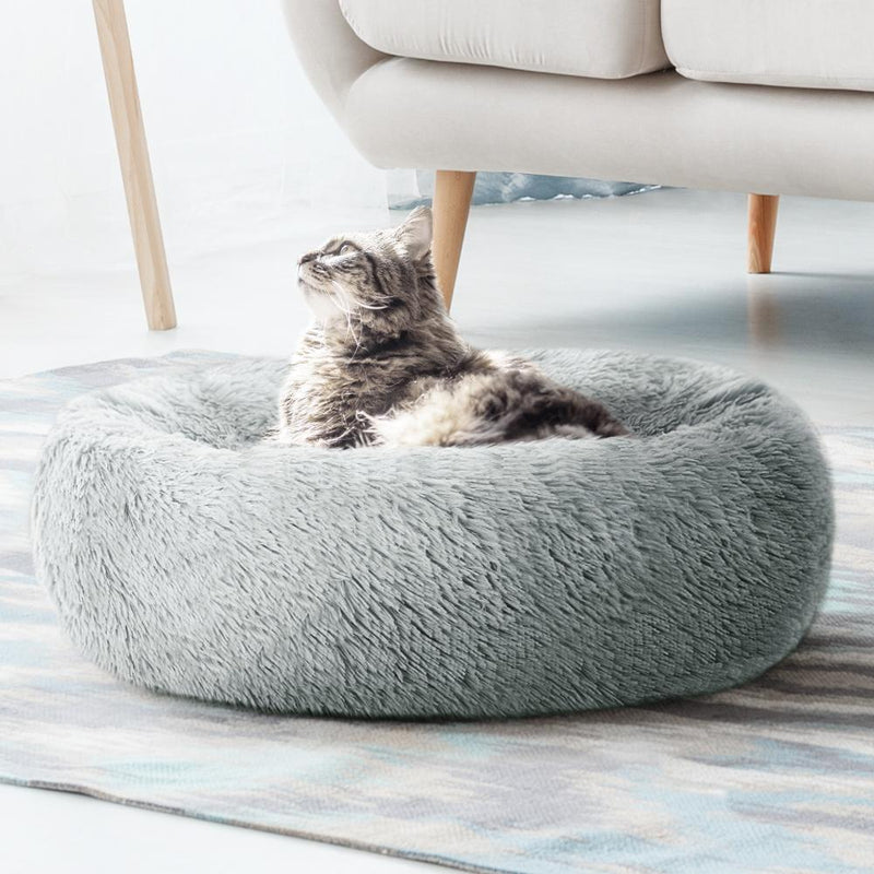 i.Pet Pet bed Dog Cat Calming Pet bed Medium 75cm Light Grey Sleeping Comfy Cave Washable - Payday Deals