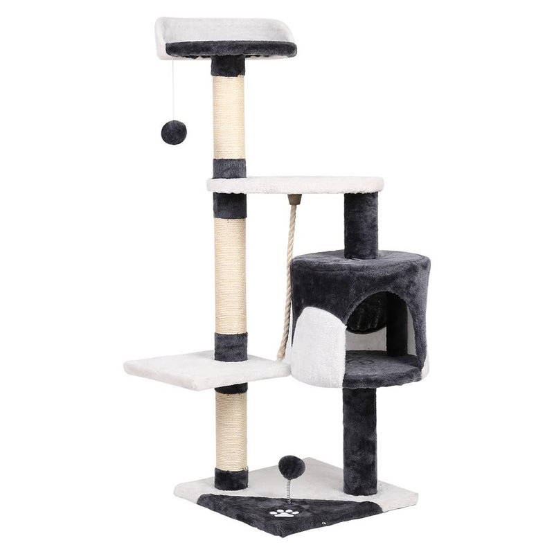 i.Pet Cat Tree 112cm Trees Scratching Post Scratcher Tower Condo House Furniture Wood - Payday Deals