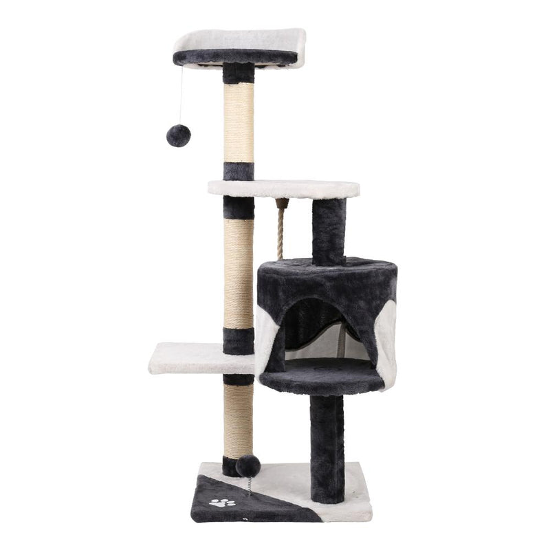 i.Pet Cat Tree 112cm Trees Scratching Post Scratcher Tower Condo House Furniture Wood - Payday Deals