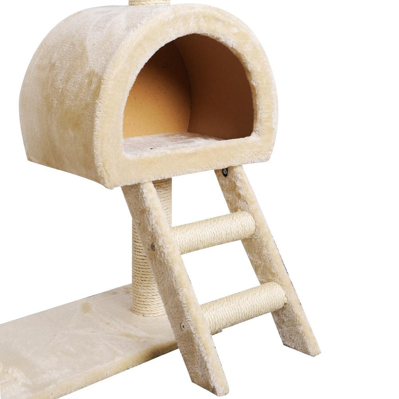 i.Pet Cat Tree Trees Scratching Post Scratcher Condo Tower House Bed Beige 100cm - Payday Deals