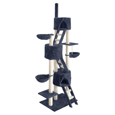 i.Pet Cat Tree Trees Scratching Post Scratcher Tower Condo House Grey 244cm - Payday Deals