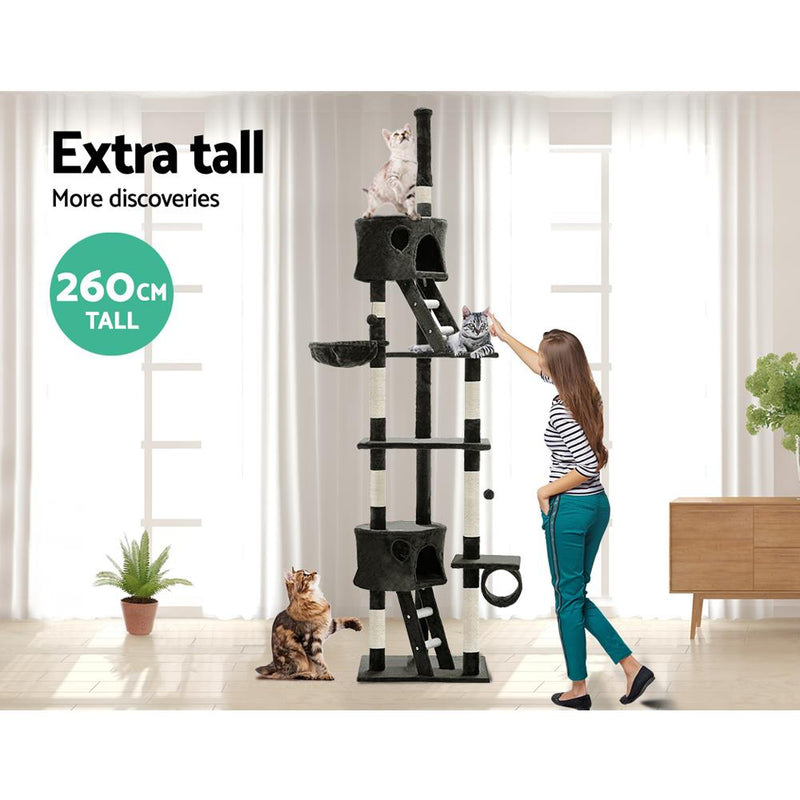 i.Pet Cat Tree 260cm Trees Scratching Post Scratcher Tower Condo House Furniture Wood - Payday Deals