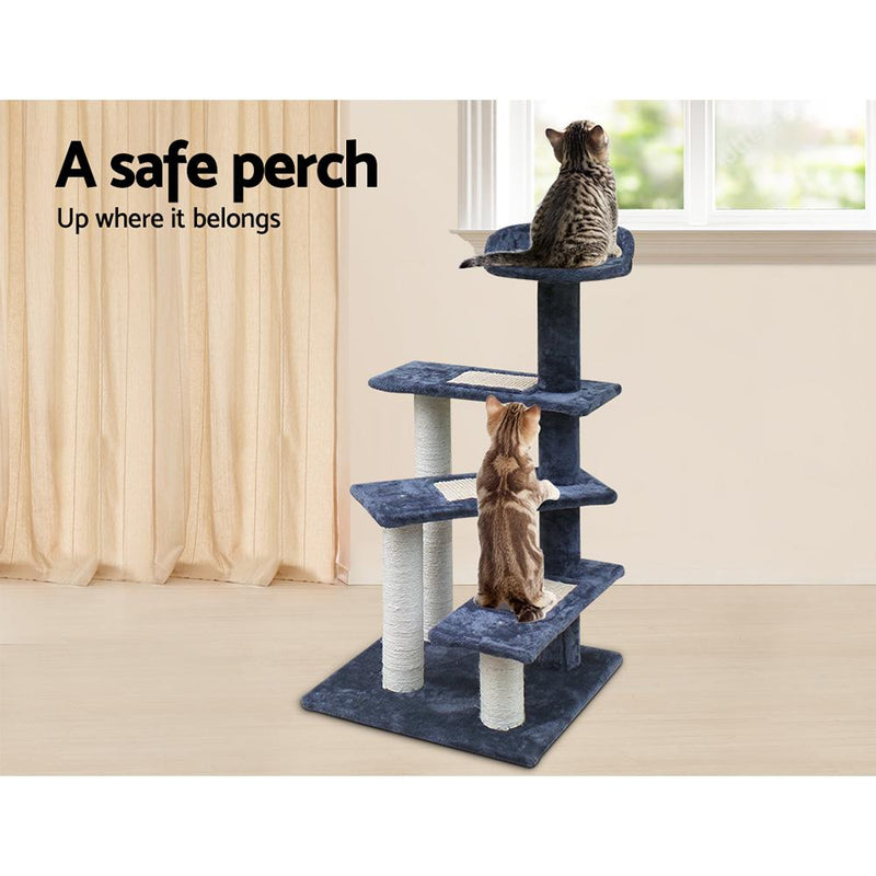 i.Pet Cat Tree 100cm Trees Scratching Post Scratcher Tower Condo House Furniture Wood Steps - Payday Deals