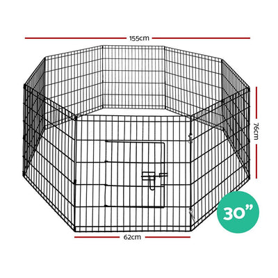 i.Pet 30" 8 Panel Pet Dog Playpen Puppy Exercise Cage Enclosure Play Pen Fence - Payday Deals