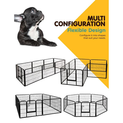 i.Pet 8 Panel Pet Dog Playpen Puppy Exercise Cage Enclosure Fence Play Pen 80x60cm - Payday Deals