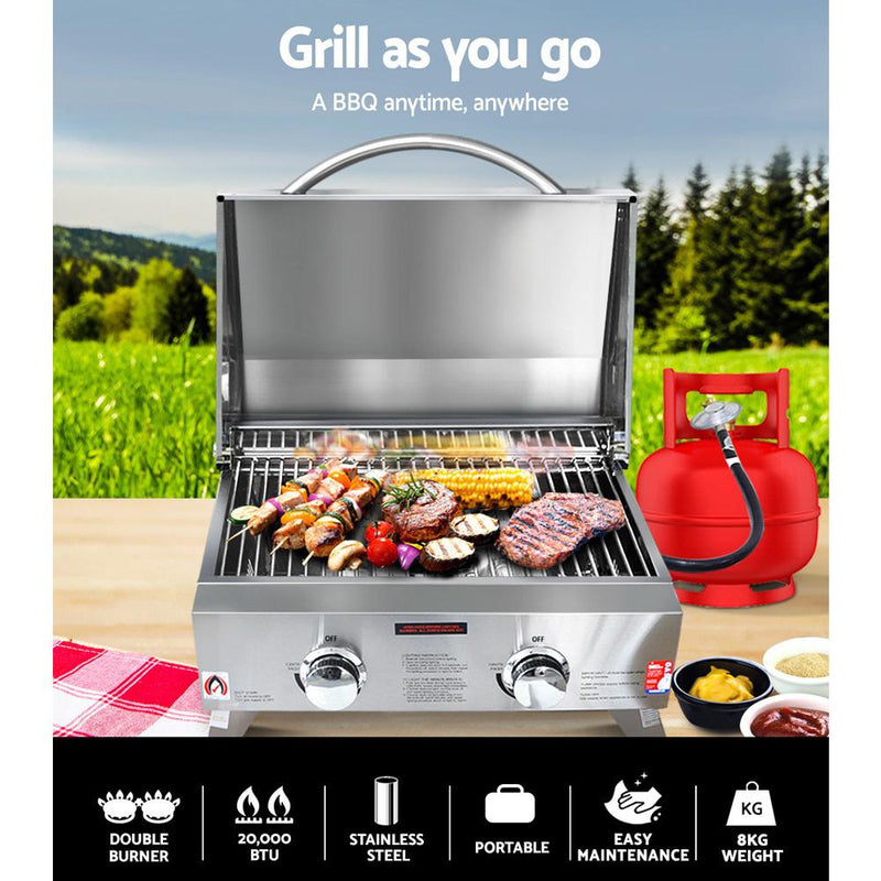 Grillz Portable 2 Burner Gas BBQ - Payday Deals
