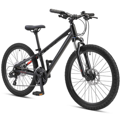 Ultralight ST24 Boys 24" Kids Hardtail Mountain Bike Stealth Black