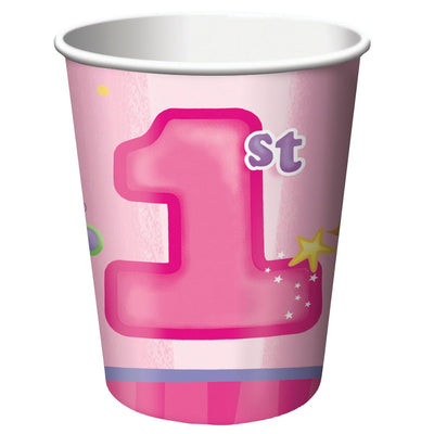 1st Birthday Party Supplies Fun at One Girls Cups 8 Pack