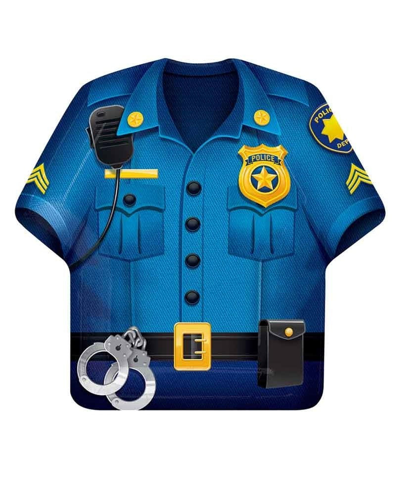 Police Party Supplies Police Shirt Shaped Dinner Plates