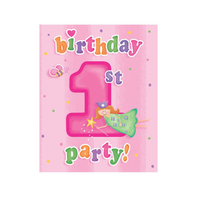 1st Birthday Party Supplies Fun At One Girl Invites 8 Pack