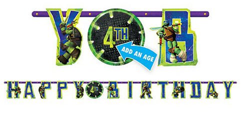 TMNT Teenage Mutant Ninja Turtles Happy Birthday Banner