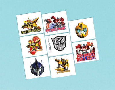 Transformers Party Supplies Tattoos - 1 Perforated Sheet Containing 8 Tattoos