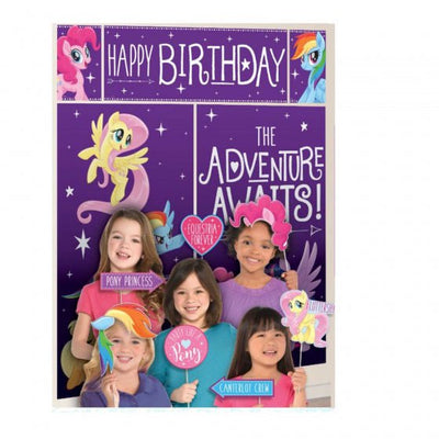 My Little Pony Party Supplies Scene Setter Backdrop 5 Piece with 12 Photo Props